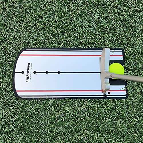 61DE8LBMIS._AC_.jpg Golf Putting Alignment Mirror | Portable Golf Putting Training Aid Size 12”X6“ for Indoor and Outdoor Golf Practice - Image 1