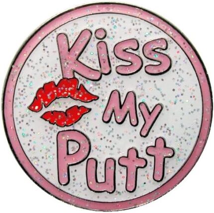 Navika Kiss My Putt Glitzy Ball Marker with Hat Clip
